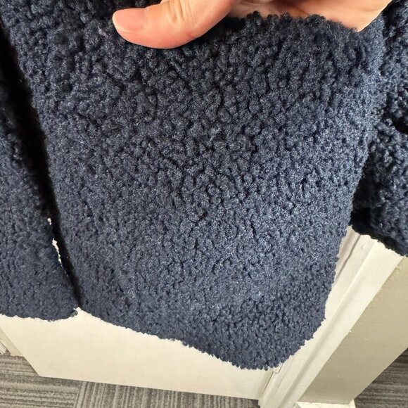 Laveer Navy Blue Teddy Coat Blazer Jacket | XS | Cozy Chic Outerwear - Picture 5 of 9